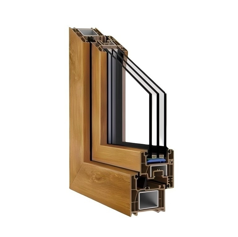 ISO and Certified High Quality PVC White Color Sash Window UPVC 70 Flush Door Ce Approved UPVC Profiles
