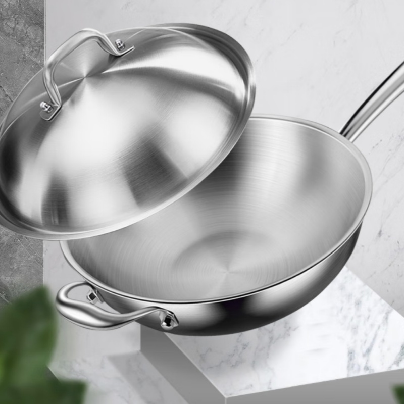 Stainless steel frying pan