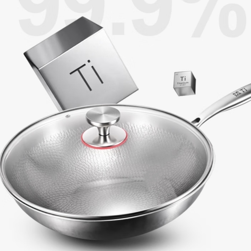 Titanium frying pan